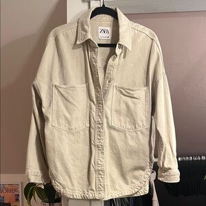 Zara Beige Shirt Jacket